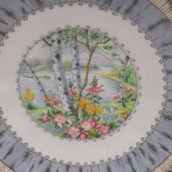 Royal Albert Bone China Set of 2 Silver Birch Saucer Plate  5.5" Made In England - Picture 3 of 10
